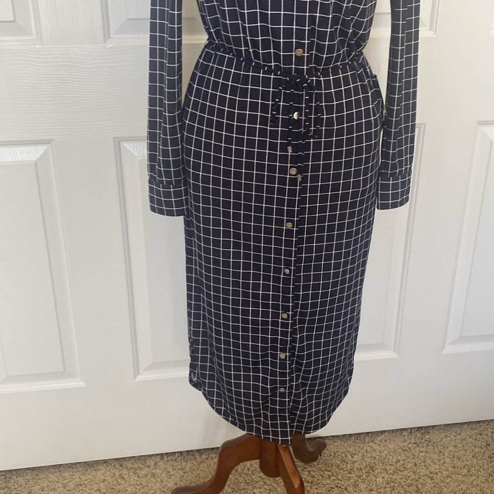 Lauren Ralph Lauren Blue Window Pane Shirtdress Size XS - Picture 4 of 11